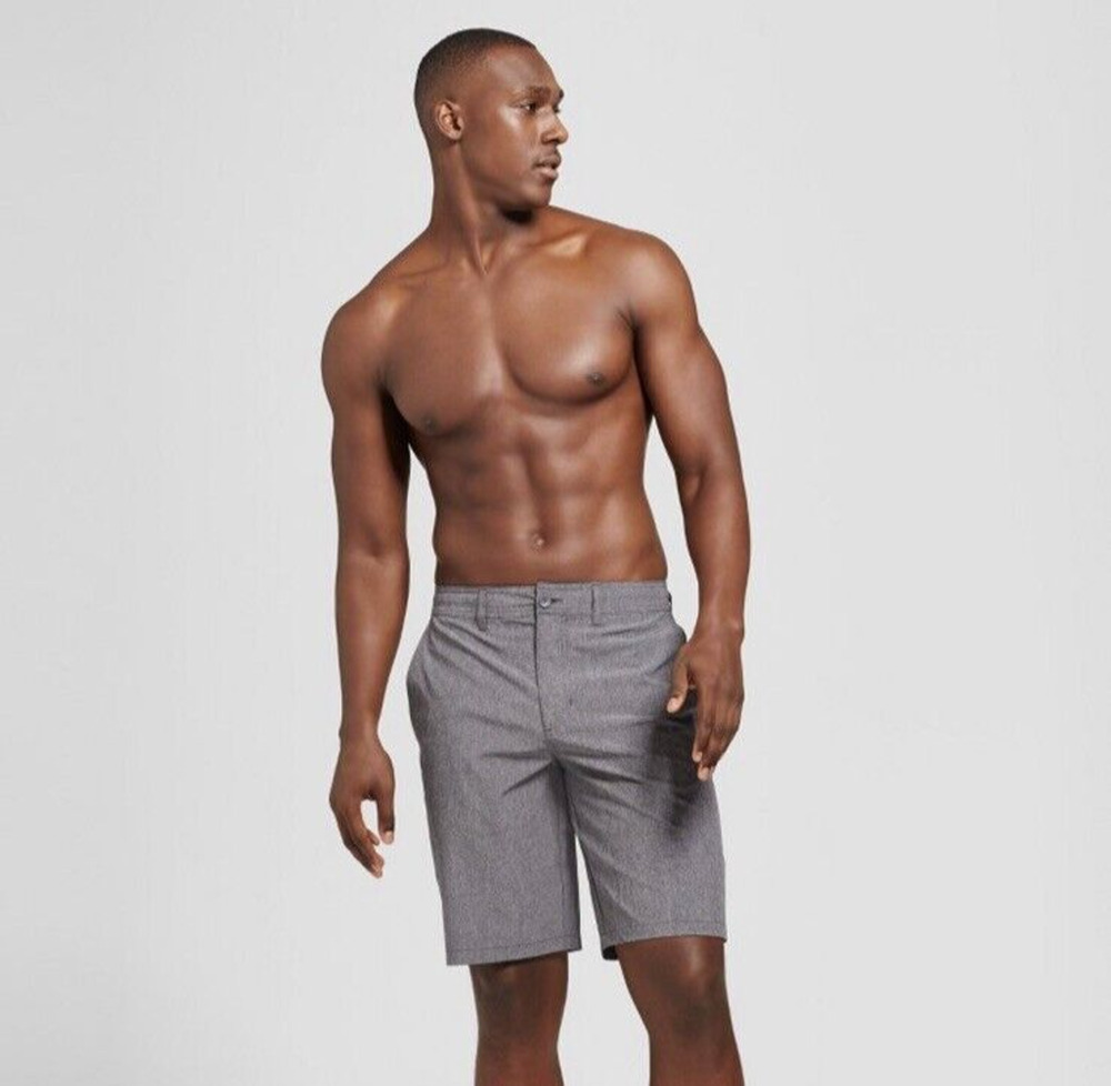 Goodfellow & Co Mens Hybrid Swim Shorts Size 28 Dark Gray Pockets